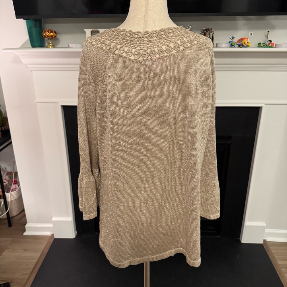 ✨ Lilly Pulitzer Metallic Crochet-Neck Sweater (XL) - Picture 8 of 10